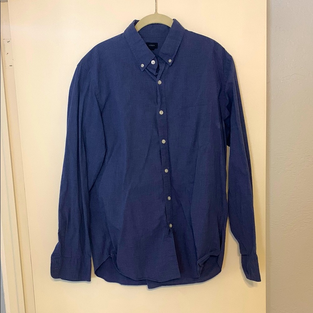 J Crew Men's Blue Button-Down Shirt